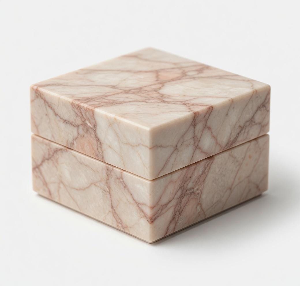 Coral Notte Pink Marble Ring Box a beautiful box perfect for a proposal or display a perfect keepsake that will be treasure forever