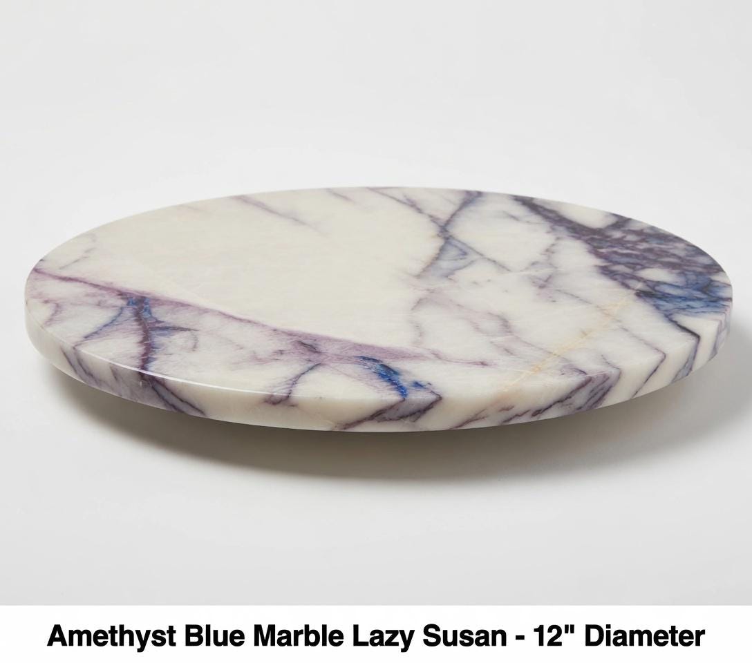 Amethyst Blue Marble Lazy Susan 12" diameter  perfect for an elegant addition for your table FREE SHIPPING.