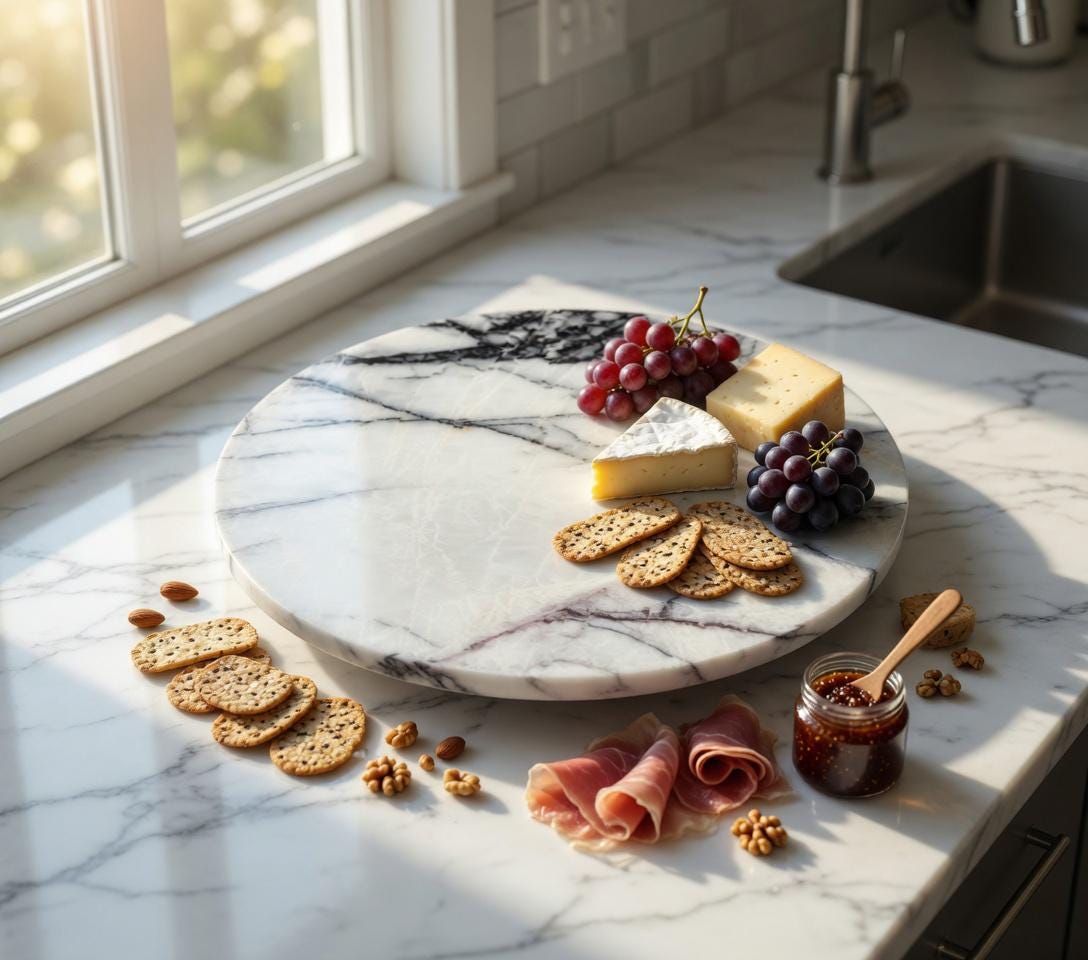 Amethyst Blue Marble Lazy Susan 12" diameter  perfect for an elegant addition for your table FREE SHIPPING.