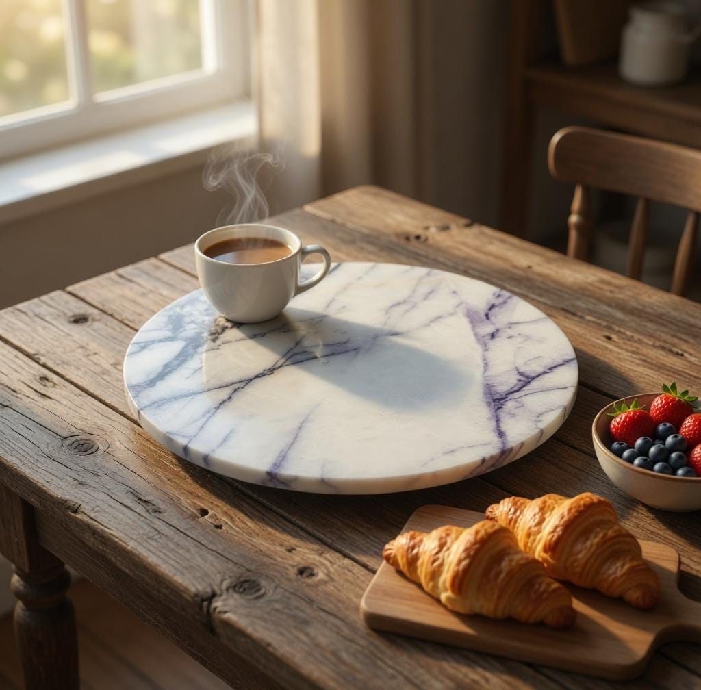 Amethyst Blue Marble Lazy Susan 12" diameter  perfect for an elegant addition for your table FREE SHIPPING.