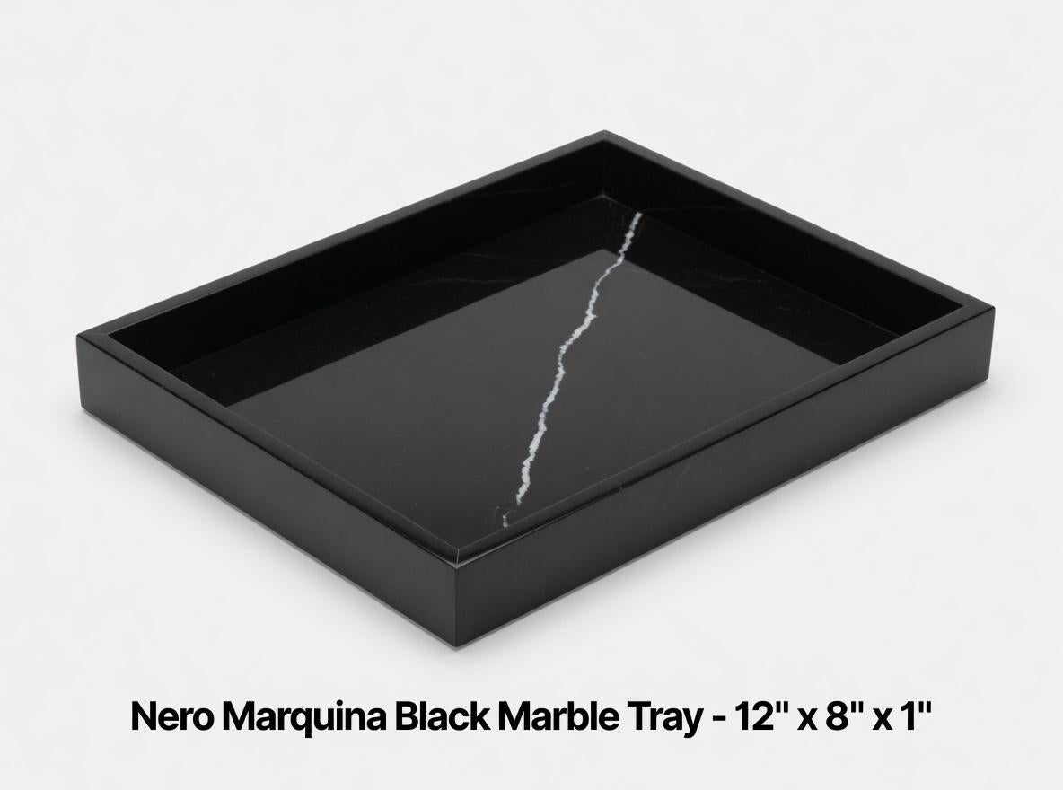 Nero Marquina Black Marble Tray 12" × 8" x 1"(height)Handmade, Free Shipping, Beautiful, Beautiful perfect for a housewarming Centerpiece