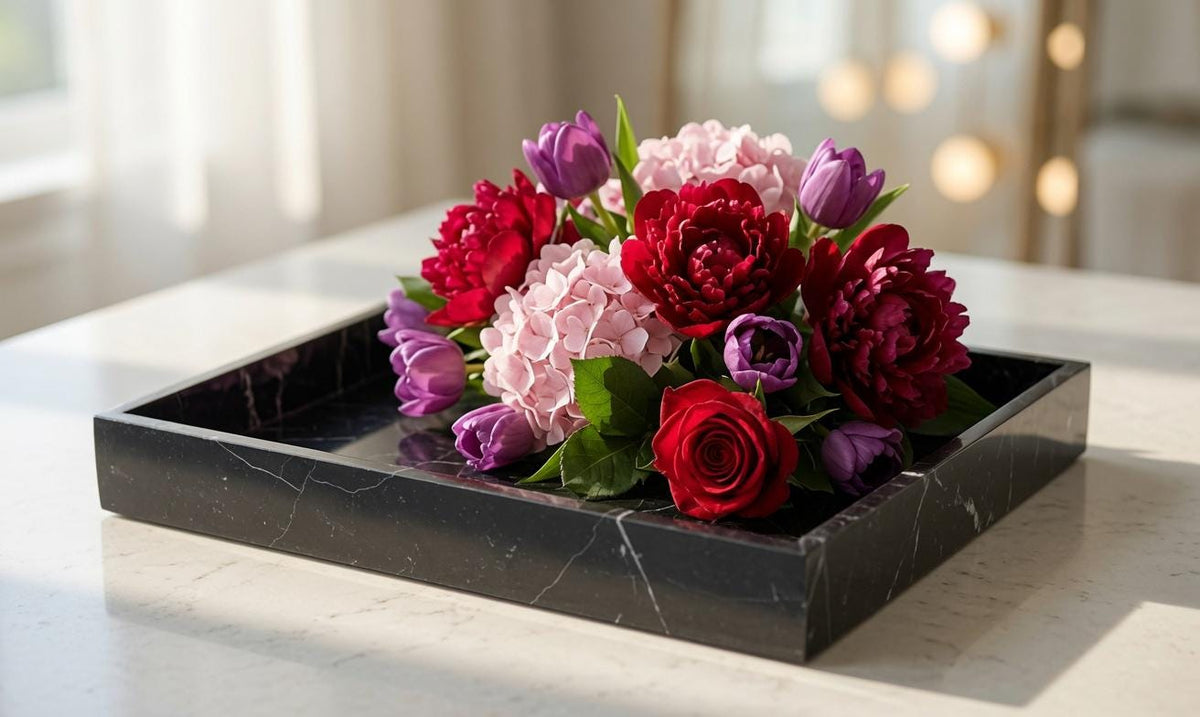 Nero Marquina Black Marble Tray 12" × 8" x 1"(height)Handmade, Free Shipping, Beautiful, Beautiful perfect for a housewarming Centerpiece