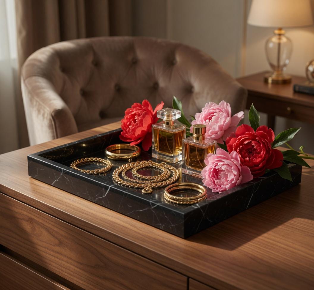 Nero Marquina Black Marble Tray 12" × 8" x 1"(height)Handmade, Free Shipping, Beautiful, Beautiful perfect for a housewarming Centerpiece
