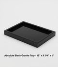 Handmade Absolute Black Granite Tray, Housewarming Gift 10"×6 3/4" height 1"