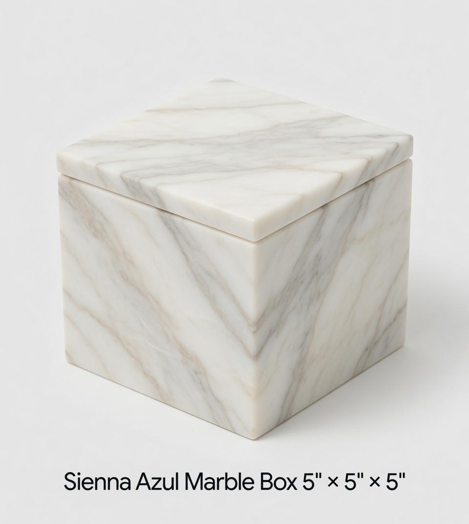 Handmade Marble Box 5"×5"×5" in a variety of stones polished inside and out free shipping