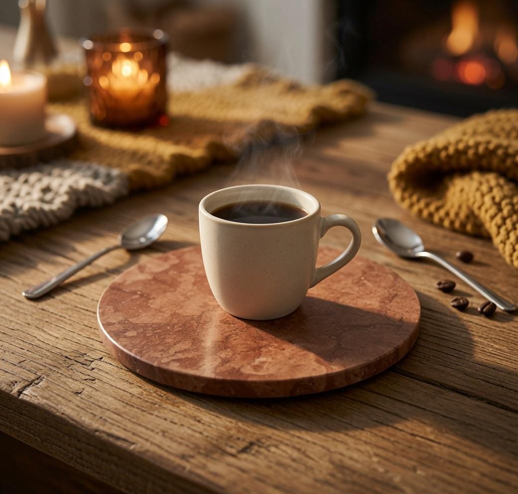 Rosso Verona Marble Trivets,  Hot plate. Perfect to protect your table from hot pots 6" circle, square, or hexagon. Free Shipping