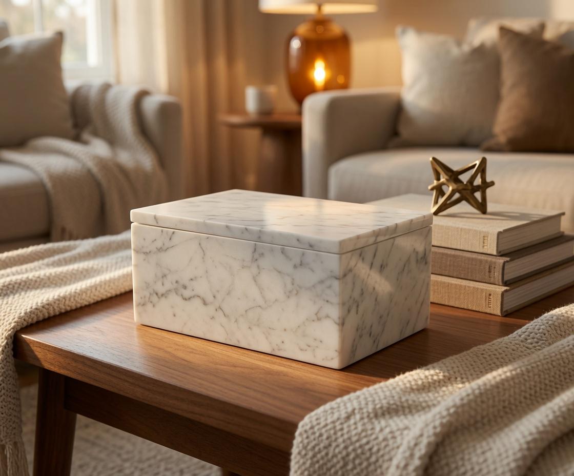 Marble Recipe Box Glacier White Marble 6"×4" height 4 1/2" fits 3x5 recipe cards Free Shipping