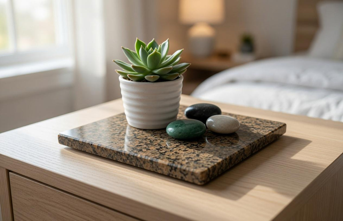 Tropical Brown Granite Trivets,  Hot plate. Perfect to protect your table from hot pots and pans 9" diameter, also square, and hexagon.
