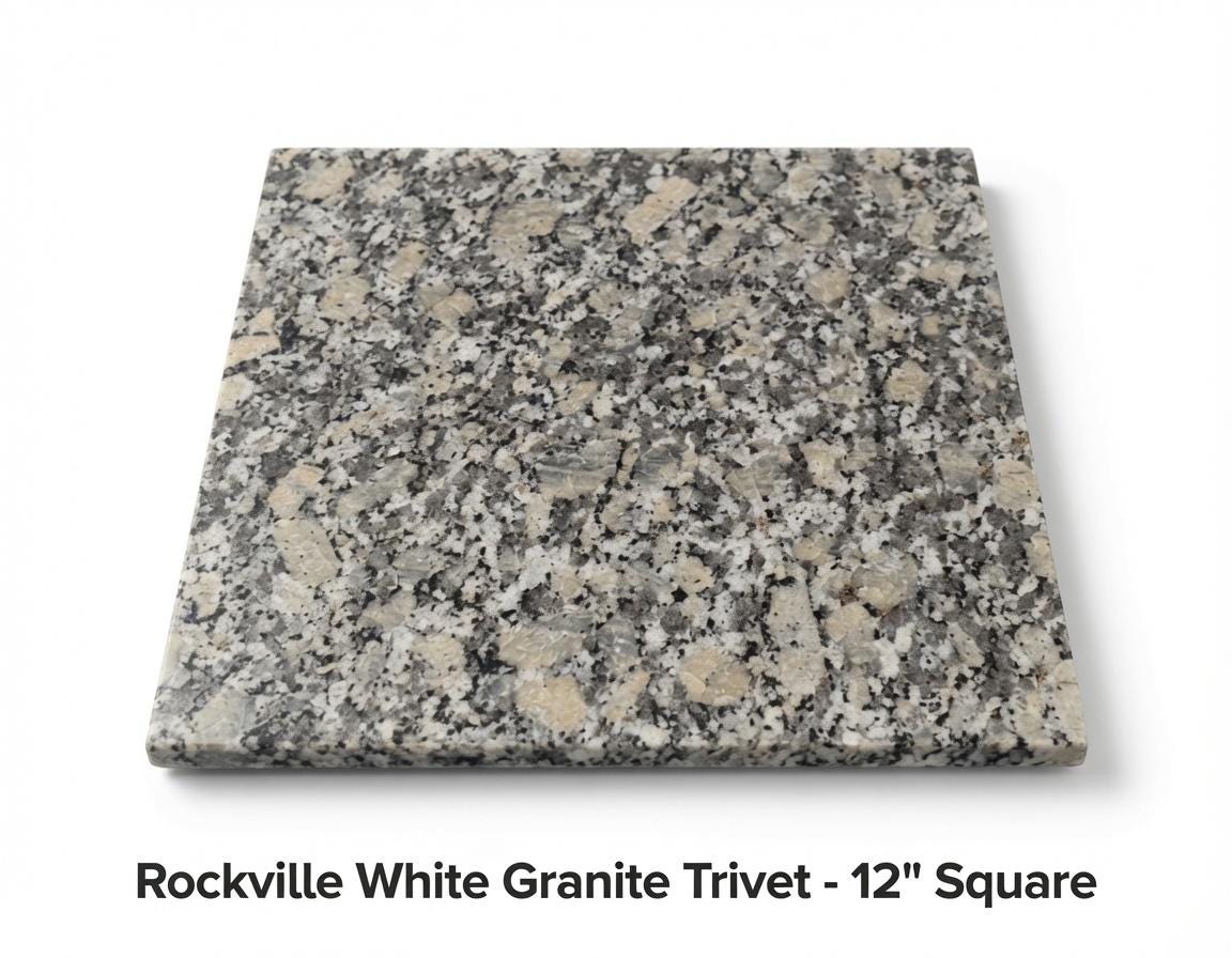Rockville White Granite Trivets,  Hot plate. Perfect to protect your table from hot pots 12" circle, square, or hexagon. Free Shipping