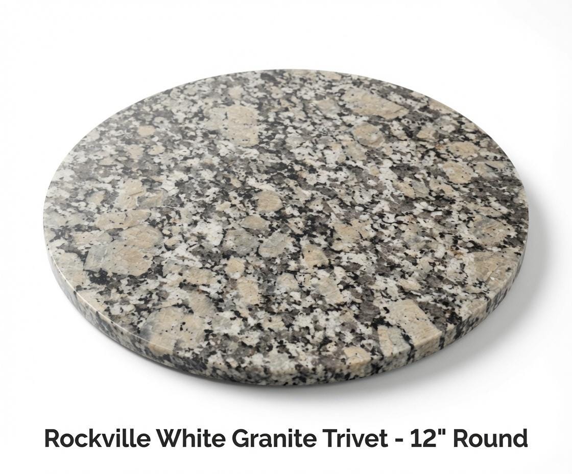 Rockville White Granite Trivets,  Hot plate. Perfect to protect your table from hot pots 12" circle, square, or hexagon. Free Shipping