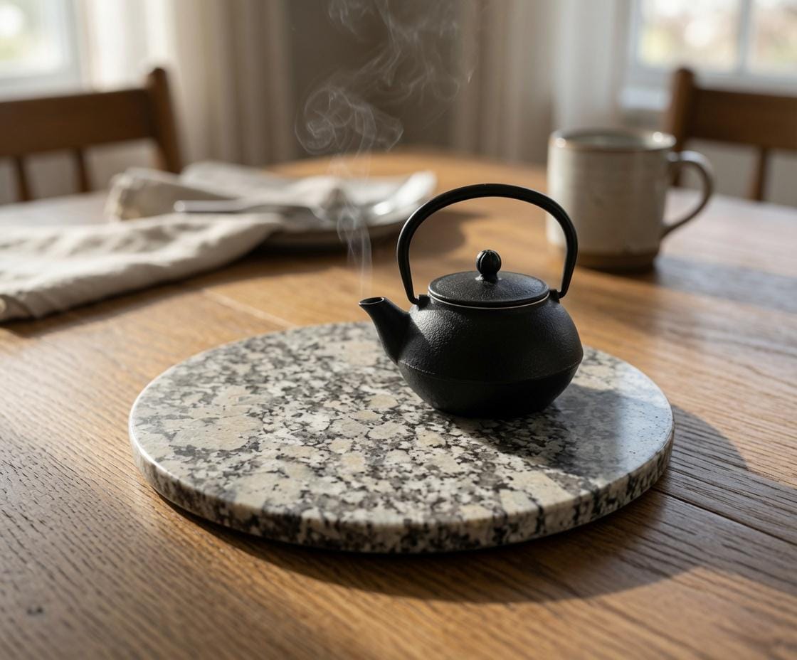 Rockville White Granite Trivets,  Hot plate. Perfect to protect your table from hot pots 6" circle, square, or hexagon. Free Shipping