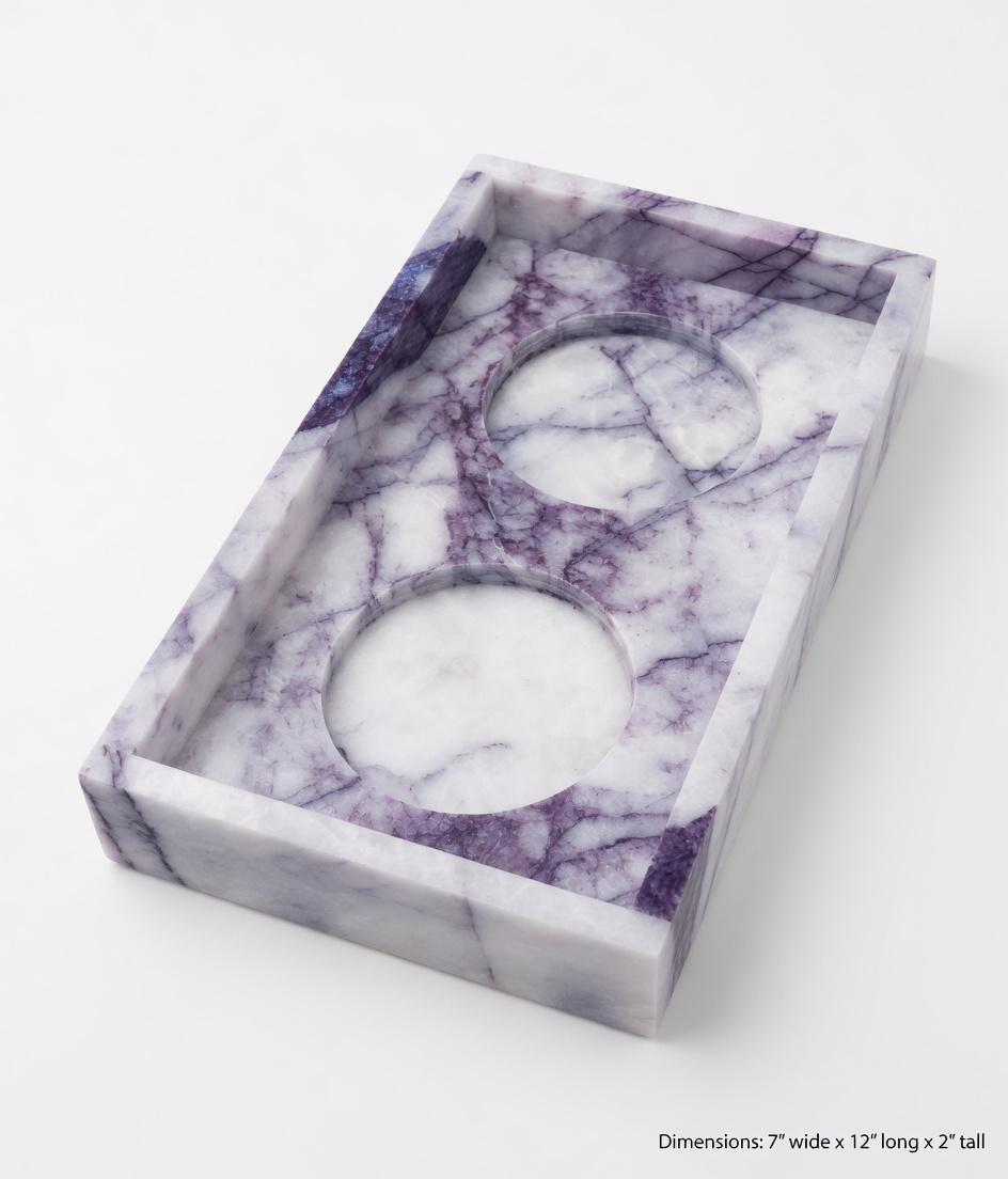 Handmade Marble/ Granite Tray With cupholders cut into the stone 7" × 12" height 2", available in a variety of stone colors FREE SHIPPING