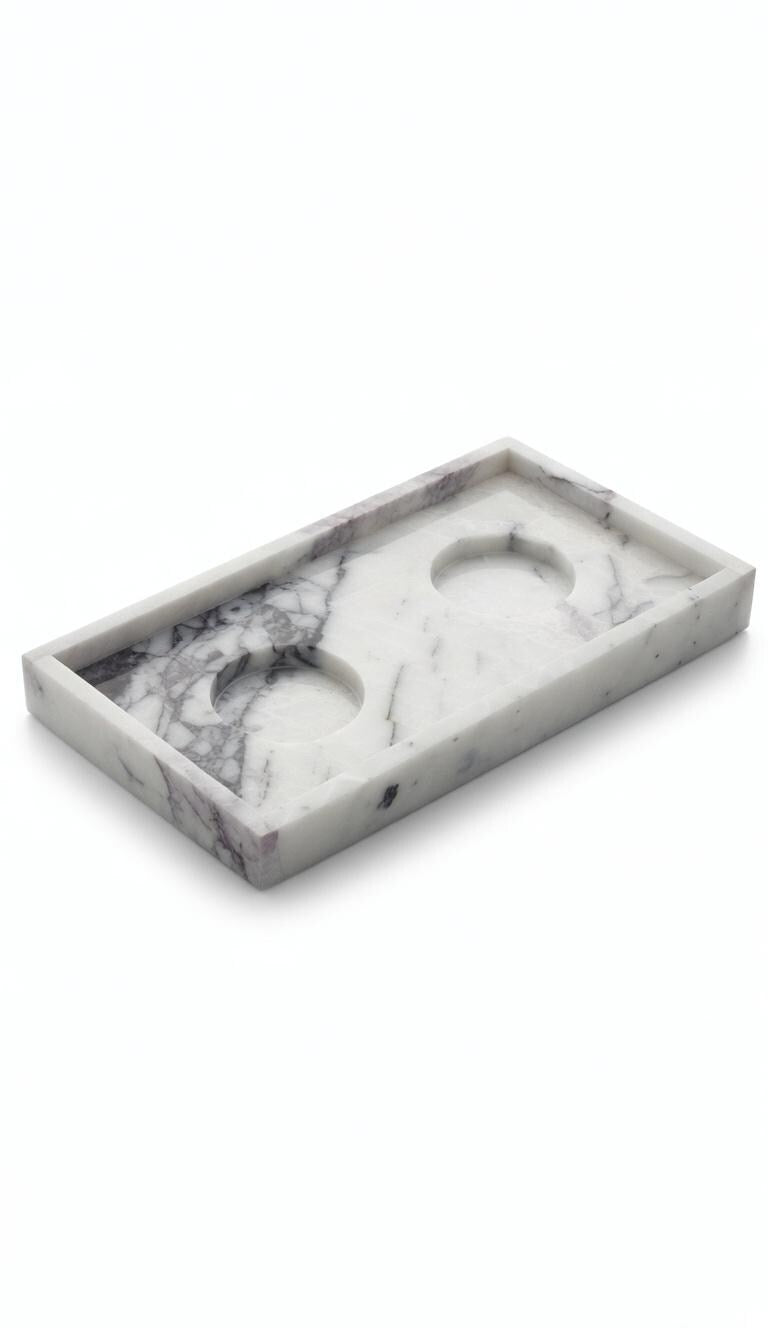 Handmade Marble/ Granite Tray With cupholders cut into the stone 7" × 12" height 2", available in a variety of stone colors FREE SHIPPING