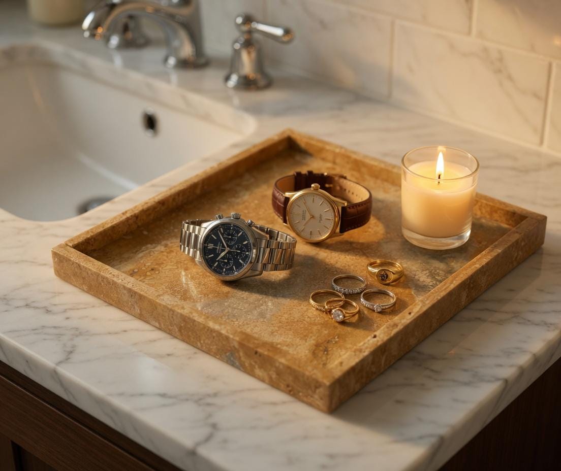 10" Marble & Granite Tray, Charcuterie Board, Bathroom Decor