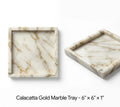 Handmade Calacatta Gold Marble Tray 6" × 6" height 1", perfect for your nightstand, bathroom, or I use them as trinket tray. Free Shipping
