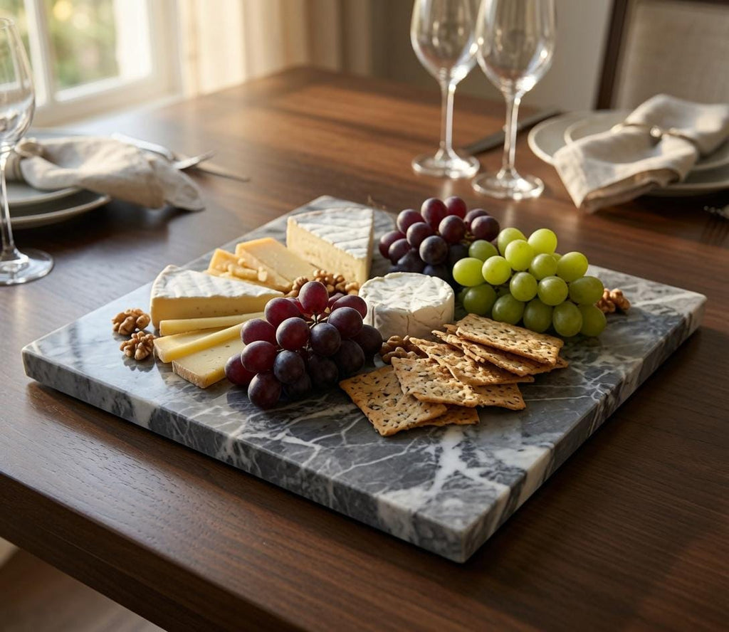 1" thick Bardiglio Gray marble Trivets 6",7",8",9",10",11",12",13",14",15",16" available in a variety of shapes
