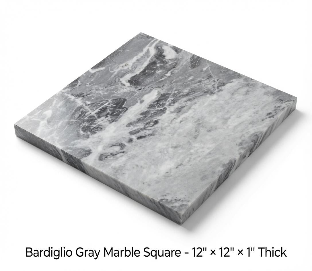 1" thick Bardiglio Gray marble Trivets 6",7",8",9",10",11",12",13",14",15",16" available in a variety of shapes