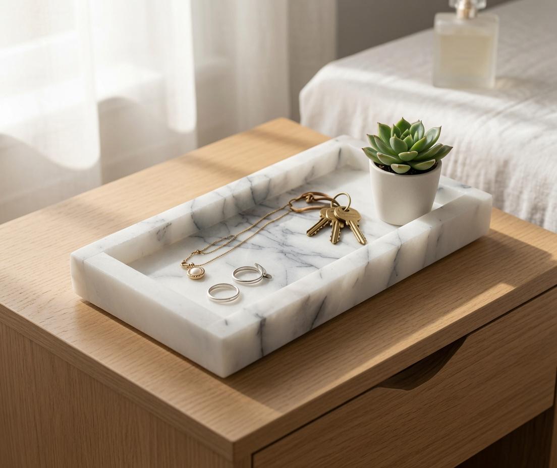Marble/Granite Tray in your choice of sizes and stone types , perfect for your nightstand,  FREE SHIPPING