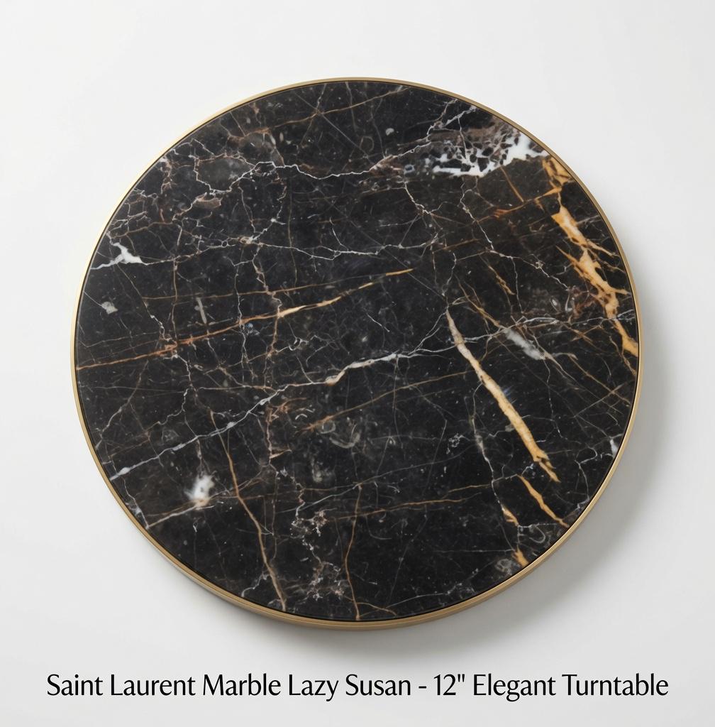 Handmade Marble Lazy Susan: Elegant Stone Turntable 12" available in many stone types