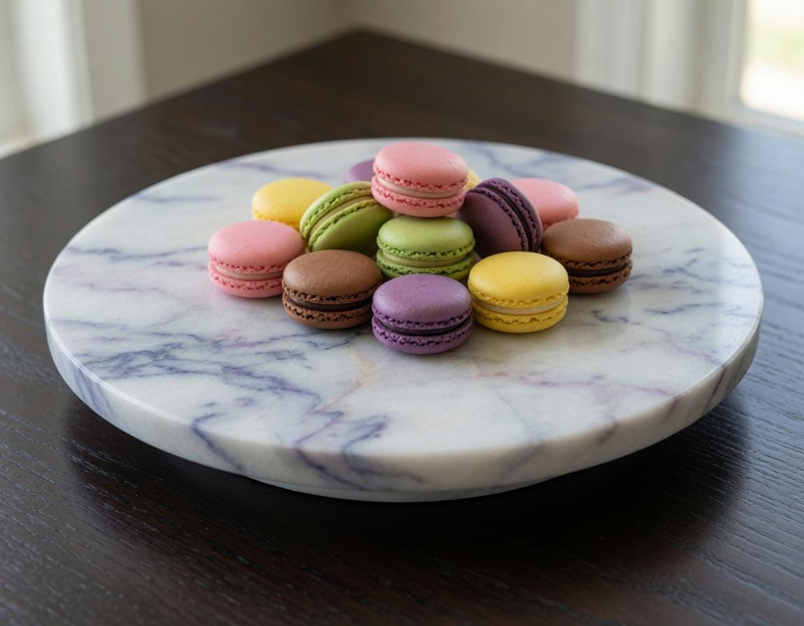 Handmade Marble Lazy Susan: Elegant Stone Turntable 12" available in many stone types