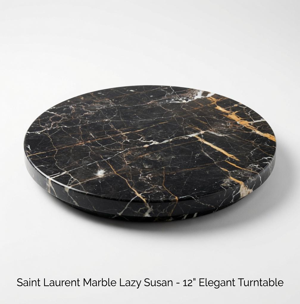 Handmade Marble Lazy Susan: Elegant Stone Turntable 12" available in many stone types