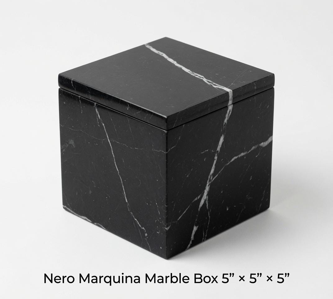 Handmade Marble Box 5"×5"×5" in a variety of stones beautifully polished inside and out very elegant storage solution free shipping