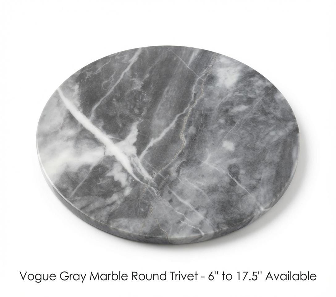 Vogue Gray Marble  Handmade Tray/Trivet Available in various shapes and sizes 6" to 17 1/2" perfect centerpiece Free Shipping