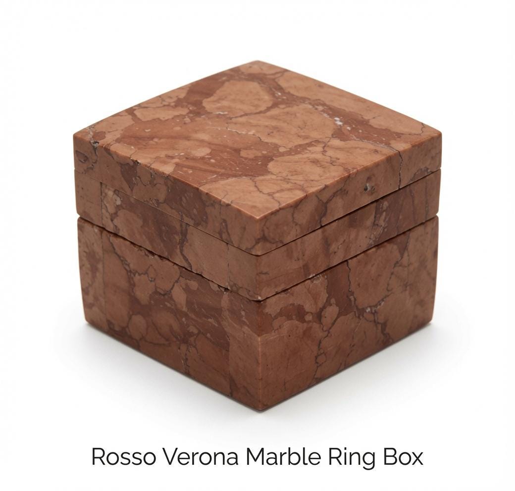 Rosso Verona Ring Box a beautiful box perfect for a proposal or display FREE SHIPPING a perfect keepsake that will be treasure forever