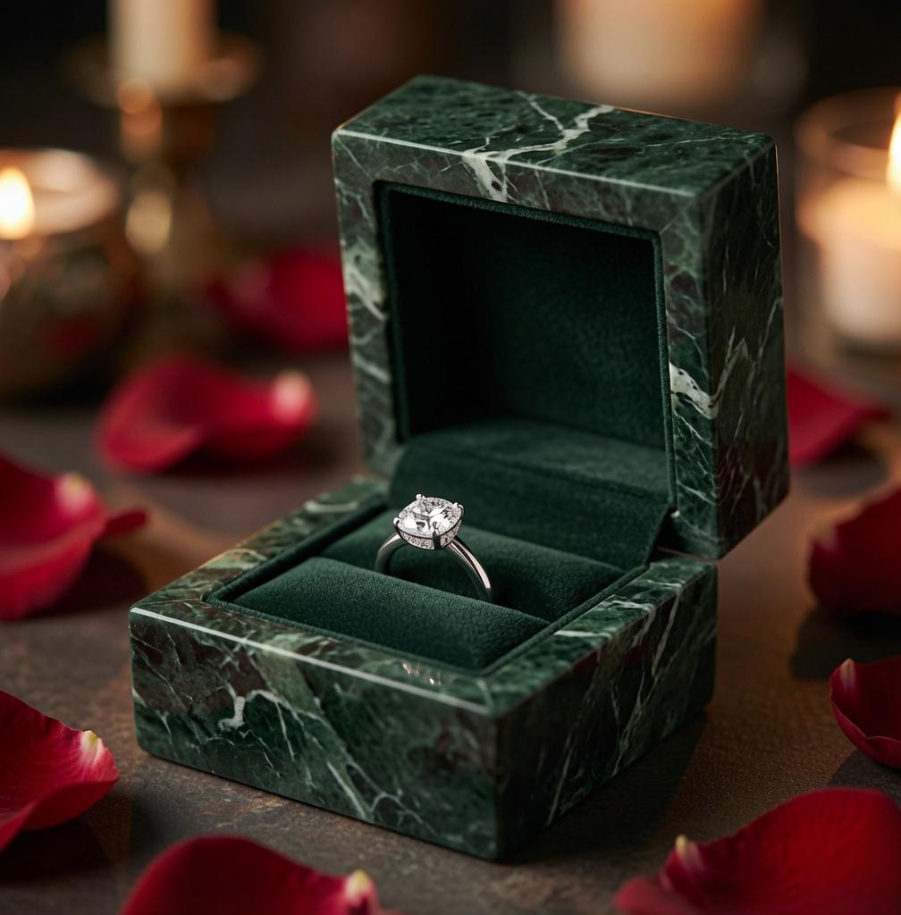 Empress Green Marble Ring Box a beautiful box perfect for a proposal or display a perfect keepsake that will be treasured FREE SHIPPING