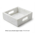 White Carrara Marble Napkin Holder 7 1/4"×7 1/4" height 3 1/2" with side handles holds 6" napkins perfectly FREE SHIPPING