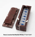 Rosso Levanto Red Marble Pill box marble box 7"×2 1/4" height 2 3/8" box with weakly pill organizer FREE SHIPPING