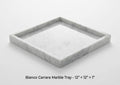 Handmade Bianco Carrara Marble Tray, Table Centerpiece (12"x12")