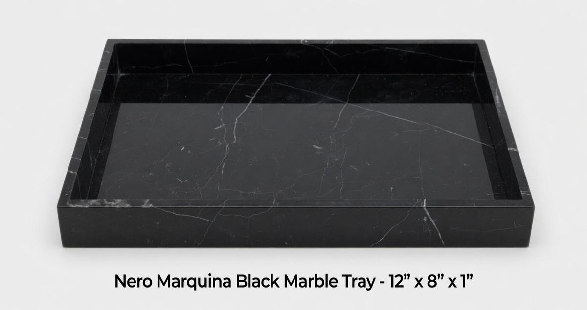 Nero Marquina Black Marble Tray 12" × 8" x 1"(height)Handmade, Free Shipping, Beautiful, Beautiful perfect for a housewarming Centerpiece