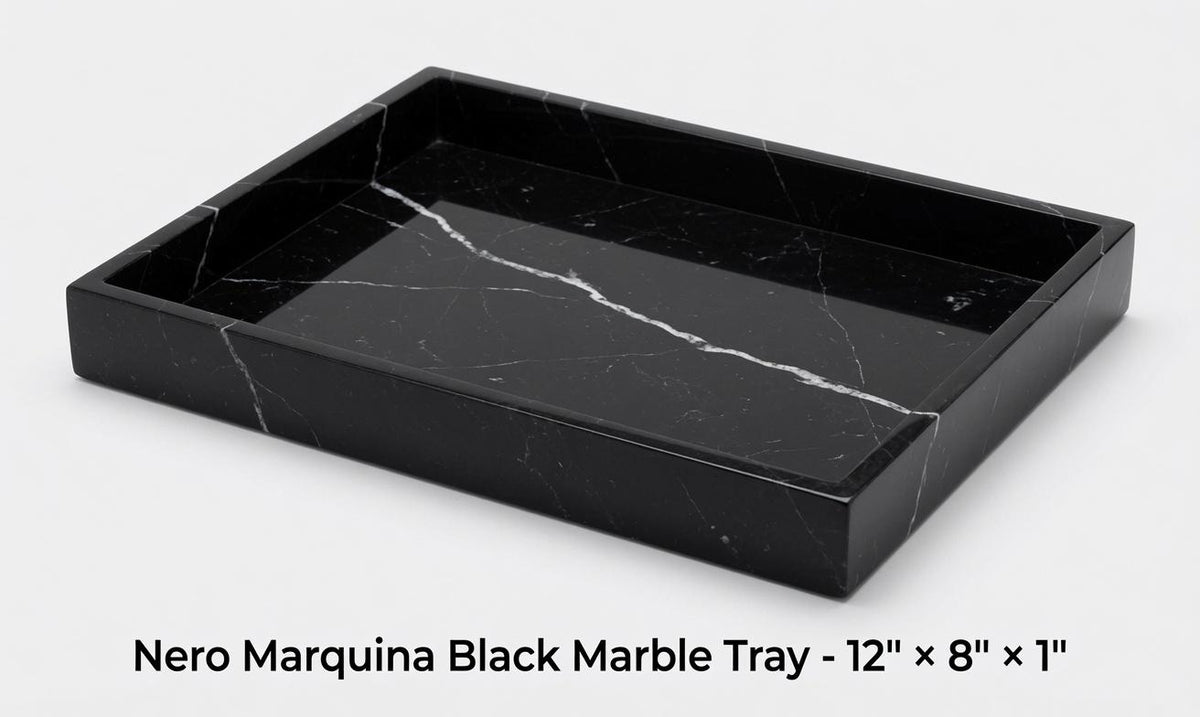 Nero Marquina Black Marble Tray 12" × 8" x 1"(height)Handmade, Free Shipping, Beautiful, Beautiful perfect for a housewarming Centerpiece