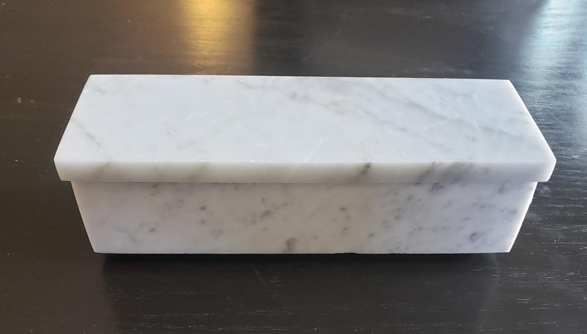 Handmade Bianco Carrara Marble Pill Box Organizer - Weekly Pill Case with Lid FREE SHIPPING