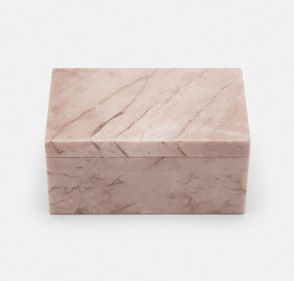 Coral Notte Marble Double Ring Box, Engagement Ring Keepsake