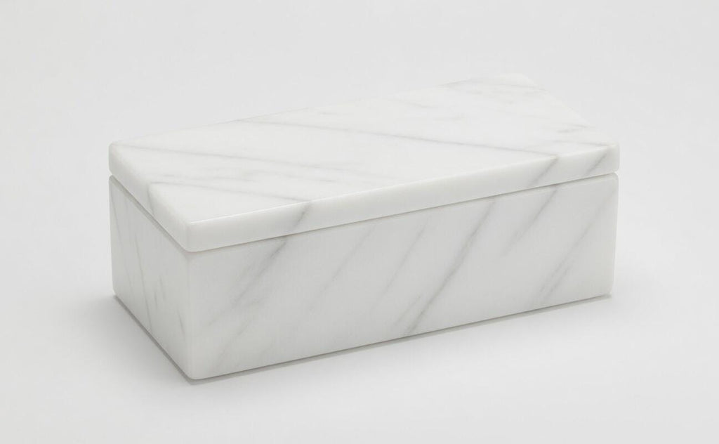 Glacier White marble pill shorter box 7"×2 1/4" height 2 3/8" with weakly pill organizer FREE SHIPPING