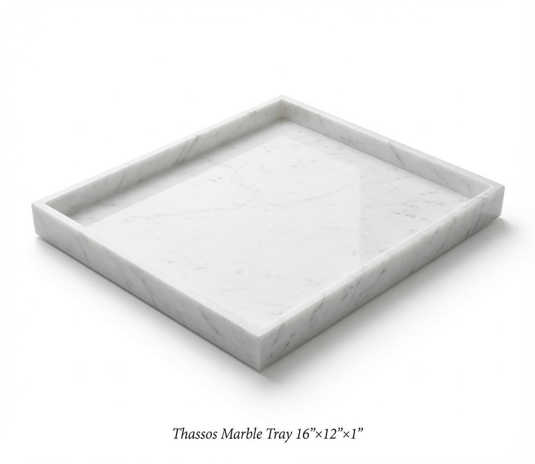 Thassos Marble Tray 16"×12" height 1" a beautiful white marble unmatched in its elegance FREE SHIPPING