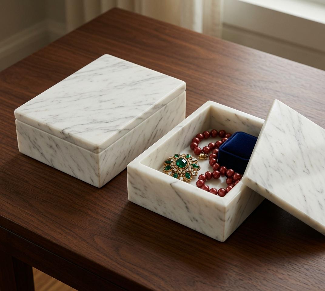 Handmade Granite / Marble Box 10 3/4"×8 3/4" height 3" available in variety of stone types and colors free shipping to The United States