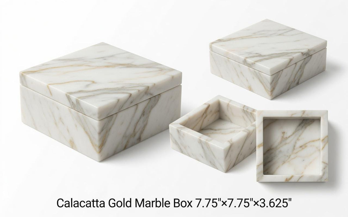 Handmade Marble Box  7 3/4"×7 3/4" height 3 5/8" Available in a variety of stone types and colors Free Shipping personalization available