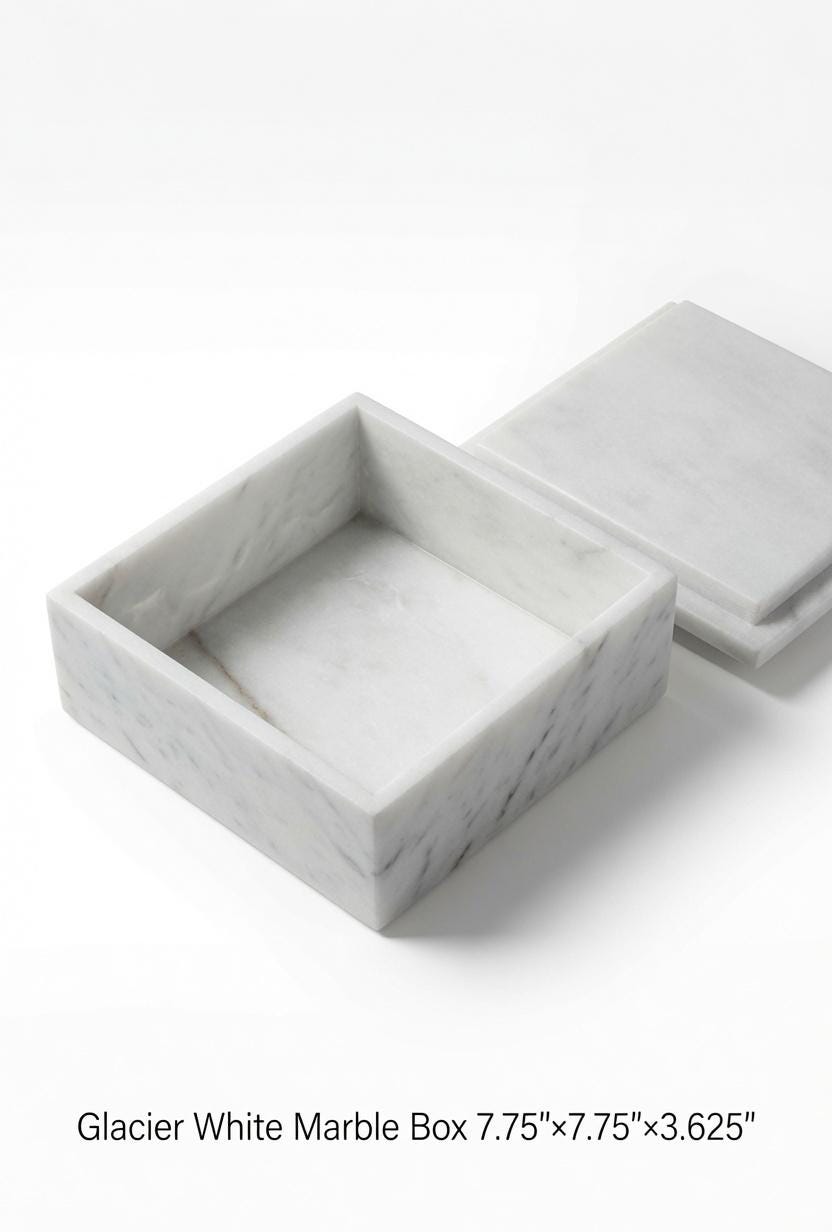 Handmade Marble Box  7 3/4"×7 3/4" height 3 5/8" Available in a variety of stone types and colors Free Shipping personalization available