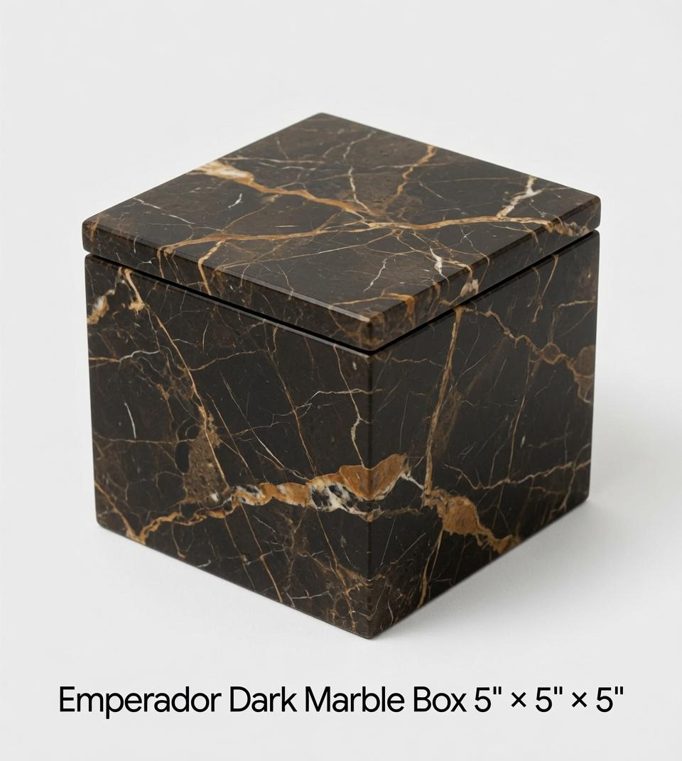 Handmade Marble Box 5"×5"×5" in a variety of stones polished inside and out free shipping