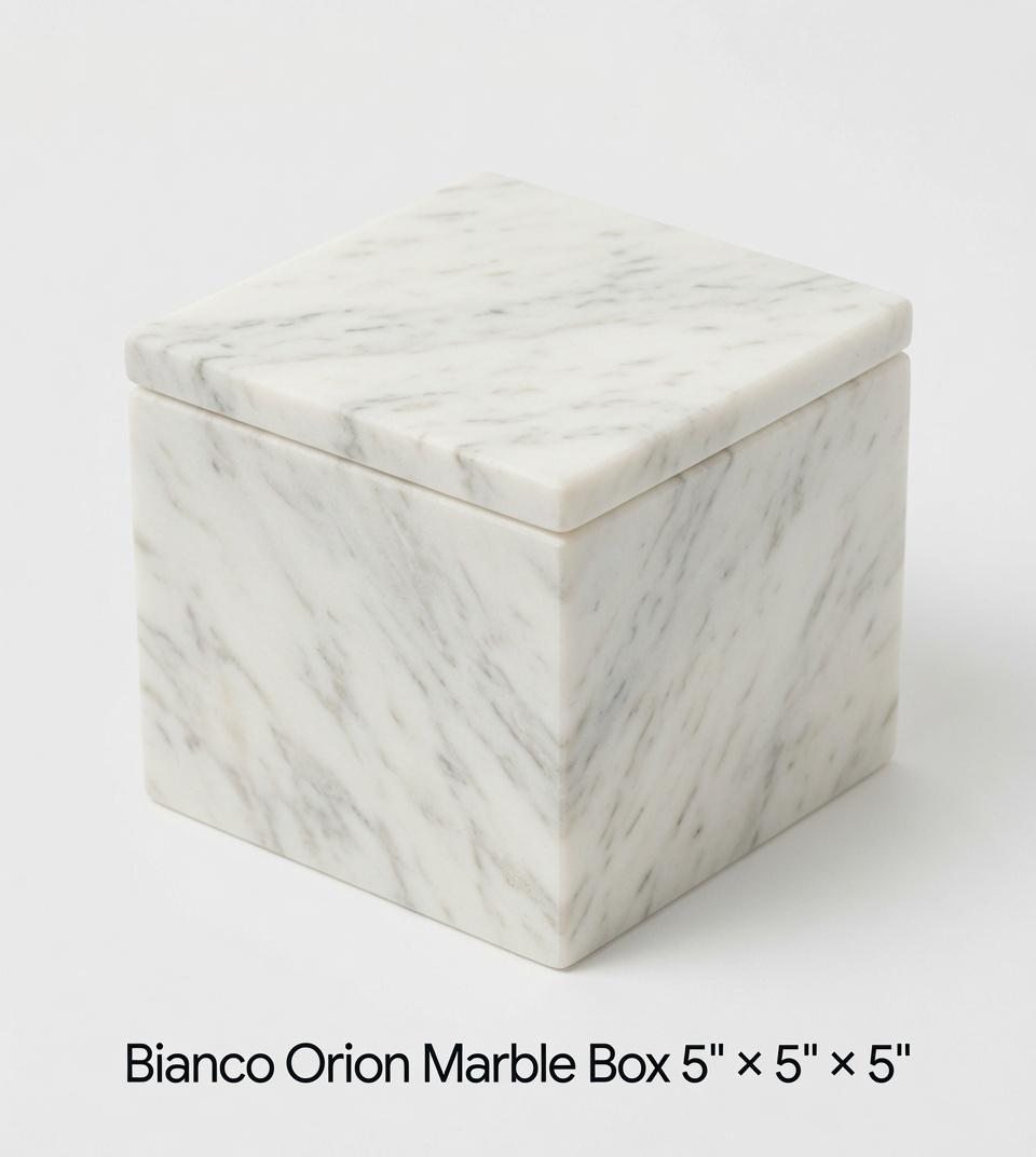Handmade Marble Box 5"×5"×5" in a variety of stones polished inside and out free shipping