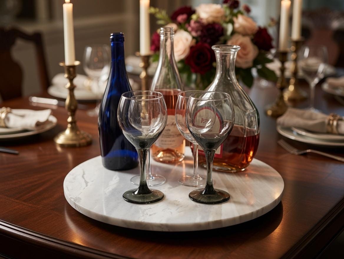 Sienna Azul Marble Lazy Susan in many sizes up to 24" diameter FREE SHIPPING the perfect elegant centerpiece for your table