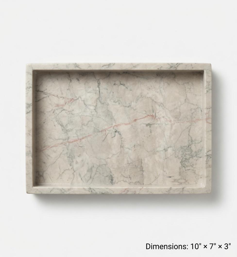 Handmade Marble Tray Available in a variety of stone types and colors Elegant storage catch-all 10"×7" height 3" Free Shipping