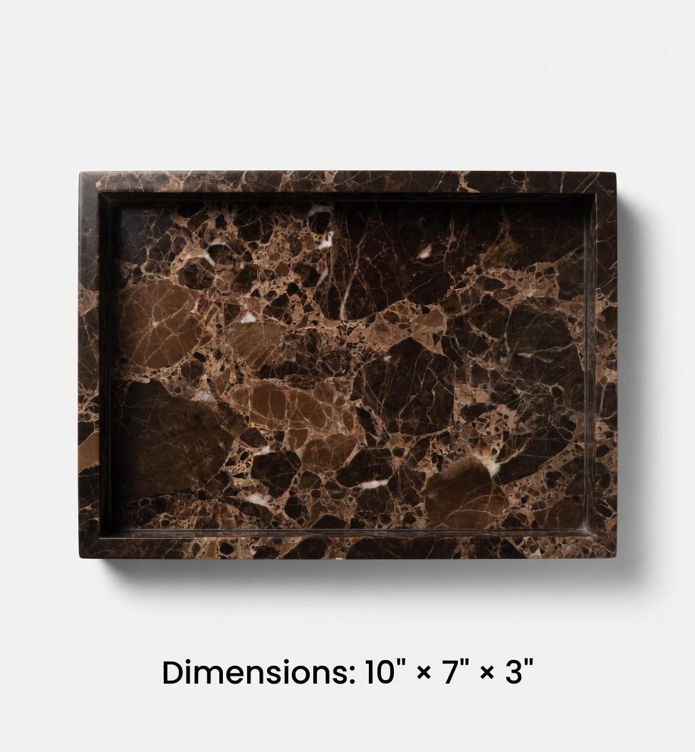 Handmade Marble Tray Available in a variety of stone types and colors Elegant storage catch-all 10"×7" height 3" Free Shipping