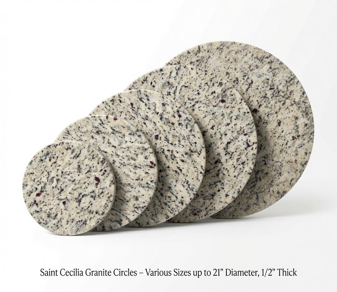 Saint Cecilia Granite Circle Tabletops / Trivets Decorative Granite Pieces 1/2" thick in many sizes FREE SHIPPING