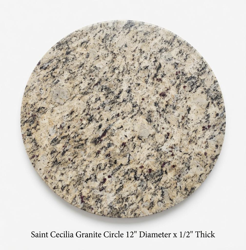 Saint Cecilia Granite Circle Tabletops / Trivets Decorative Granite Pieces 1/2" thick in many sizes FREE SHIPPING