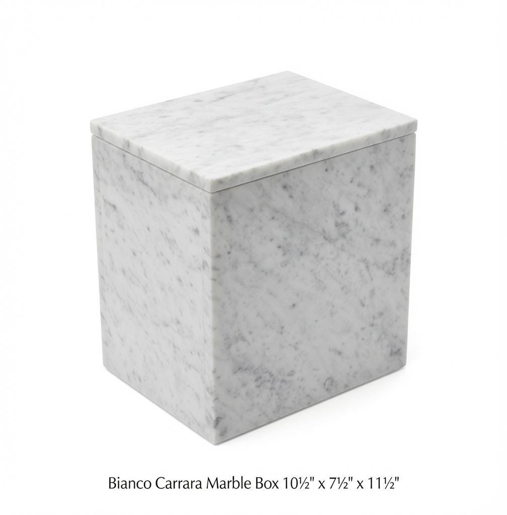 Bianco Carrara Marble Box 10 1/2"×7 1/2" height 11 1/2" or message of you would like a custom size Free Shipping