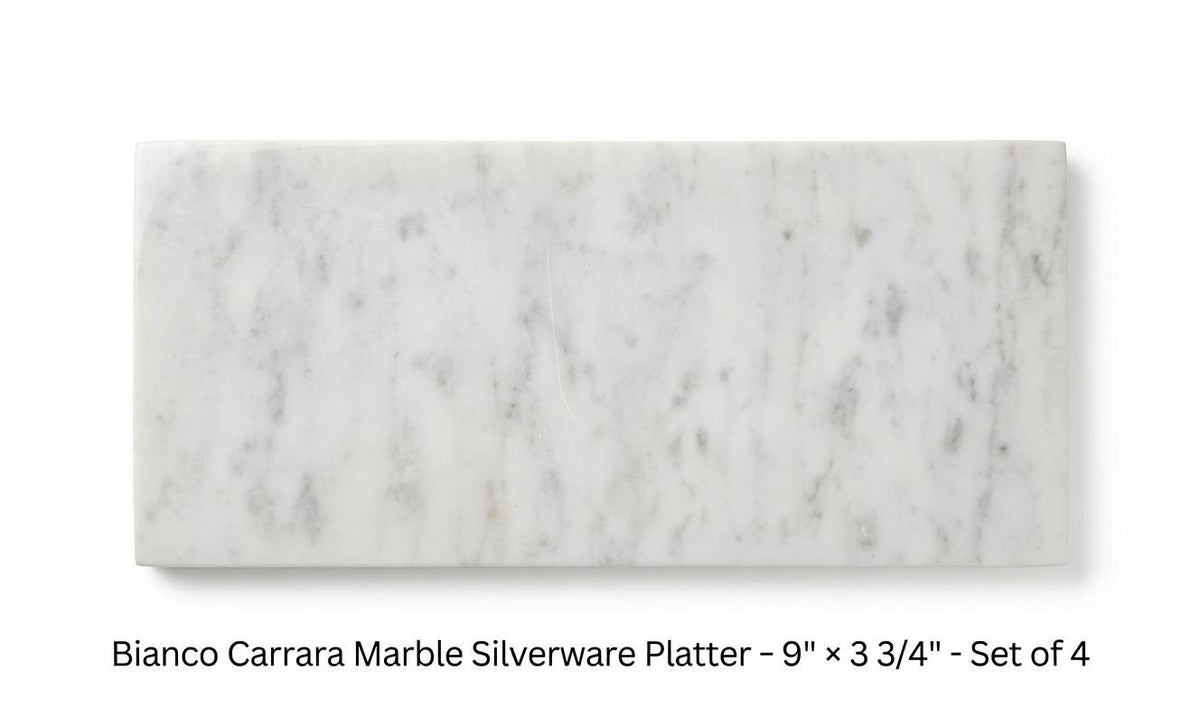 Bianco Carrara Marble Silverware Platter(4) for your Silverware and elegant dinner service beautiful pieces for your flatware FREE SHIPPING
